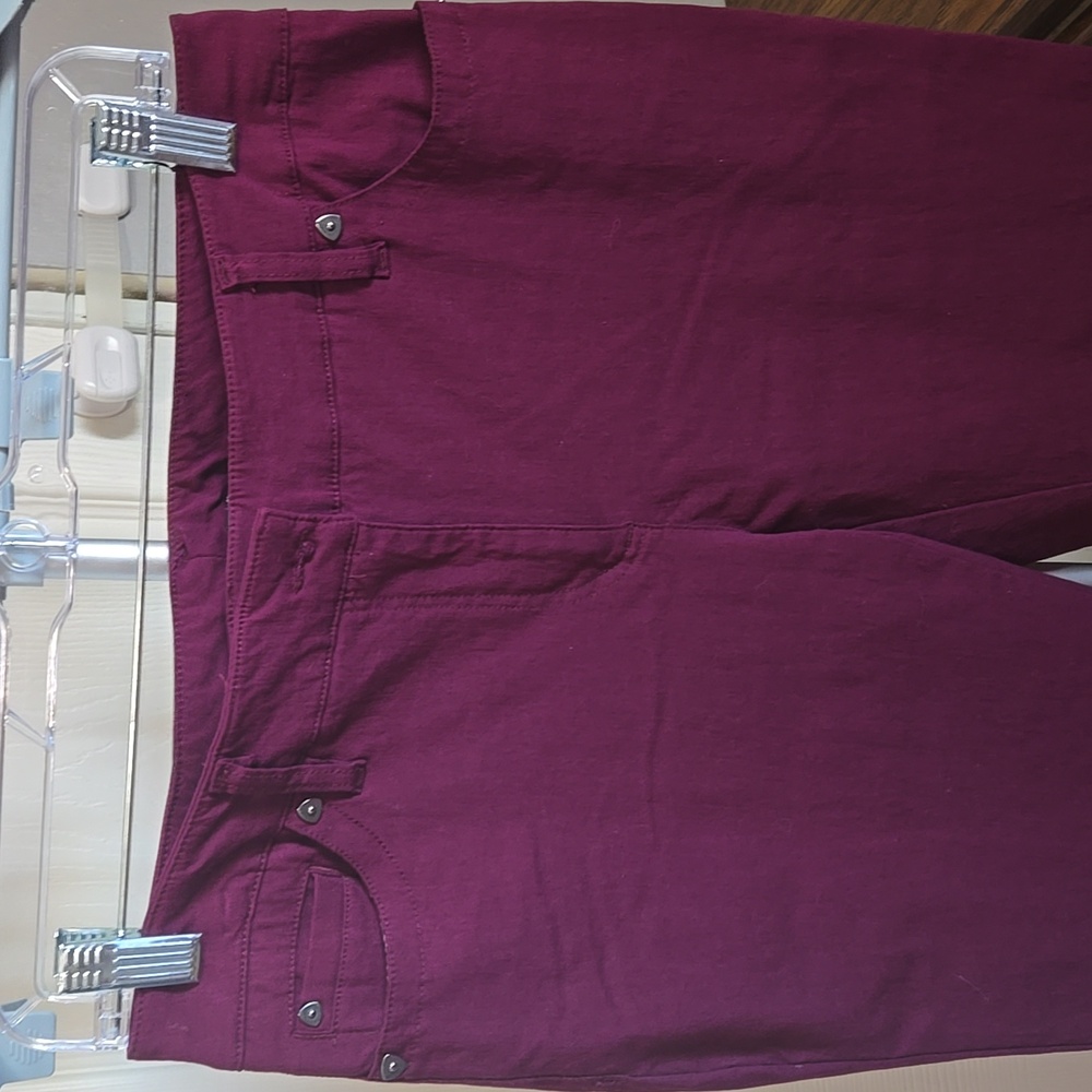 Burgundy Straight Leg Pants - Picture 5 of 8